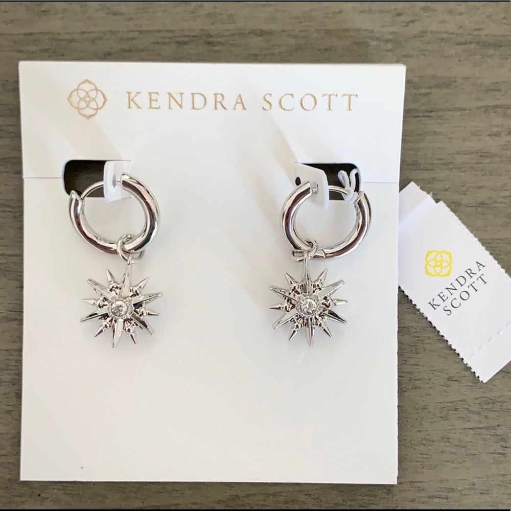 Kendra Scott Star Charm Huggie Earrings in Silver